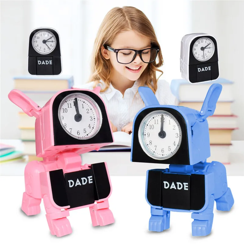 

New Alarm Clock Kids Timer Snooze Desk Wake Up With Deformation Function Cute dog deformation alarm clock toy #3j29