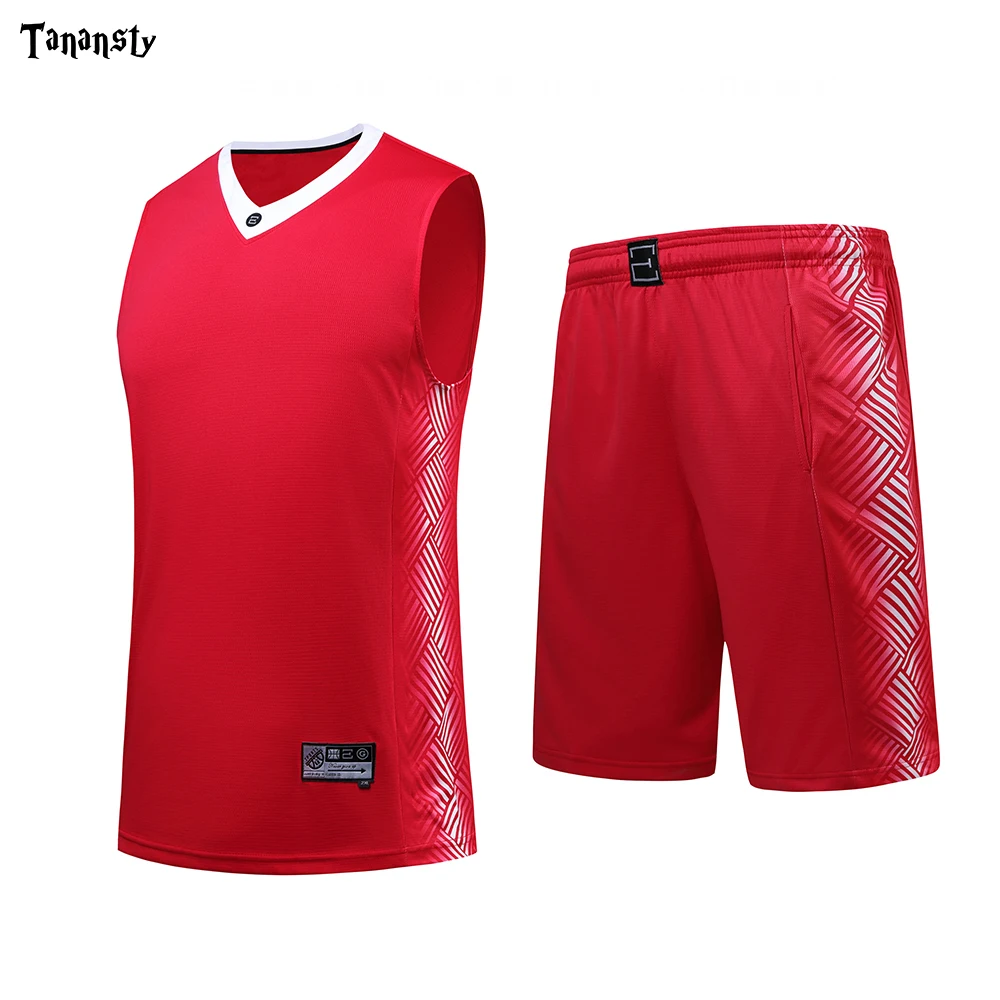 Чистая баскетбольная форма, настраиваемый командный спортивный костюм, пустая баскетбольная рубашка для мужчин и женщин, Клубная, командная форма без рукавов - Цвет: Красный