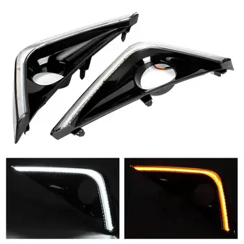 

1Pair of 12V LED Dual Colors Daytime Running Lights Fits for Toyota Rush 2018-2019 for auto araba aksesuar for cars