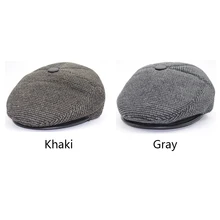 Для мужчин Baker панель защита ушей осень зима Newsboy шляпа твид Повседневная для пожилых плоская кепка в елочку ретро