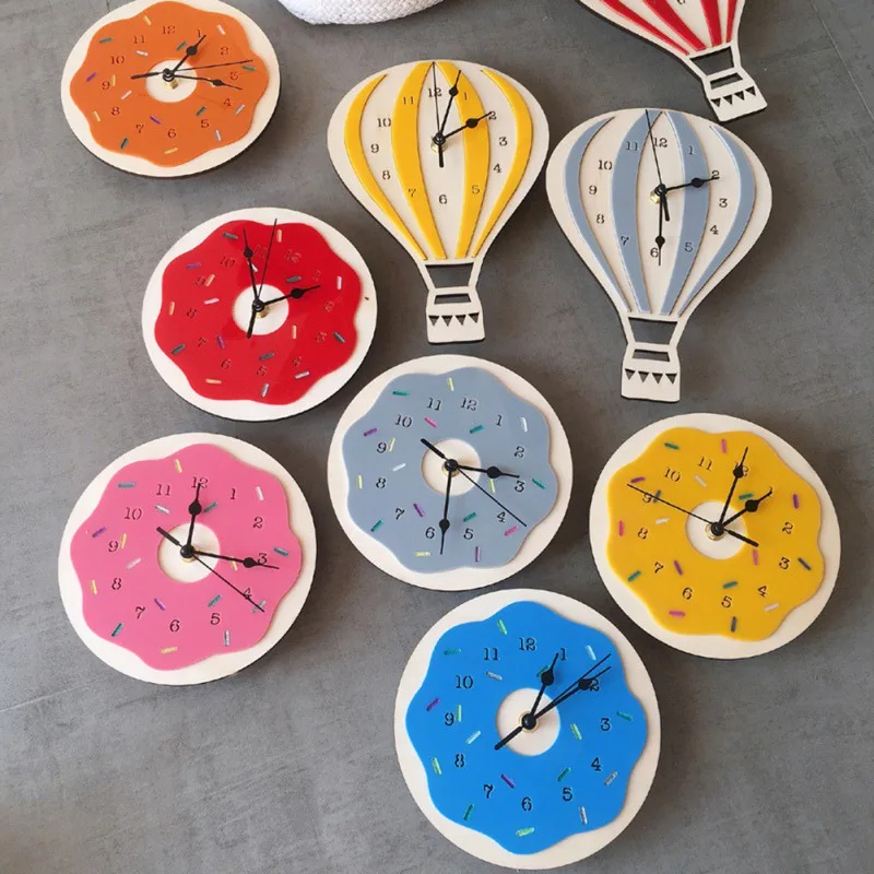 Скандинавском стиле детские Мультяшные воздушные часы бесшумные часы милые настенные часы детские уникальные подарочные украшения для дома