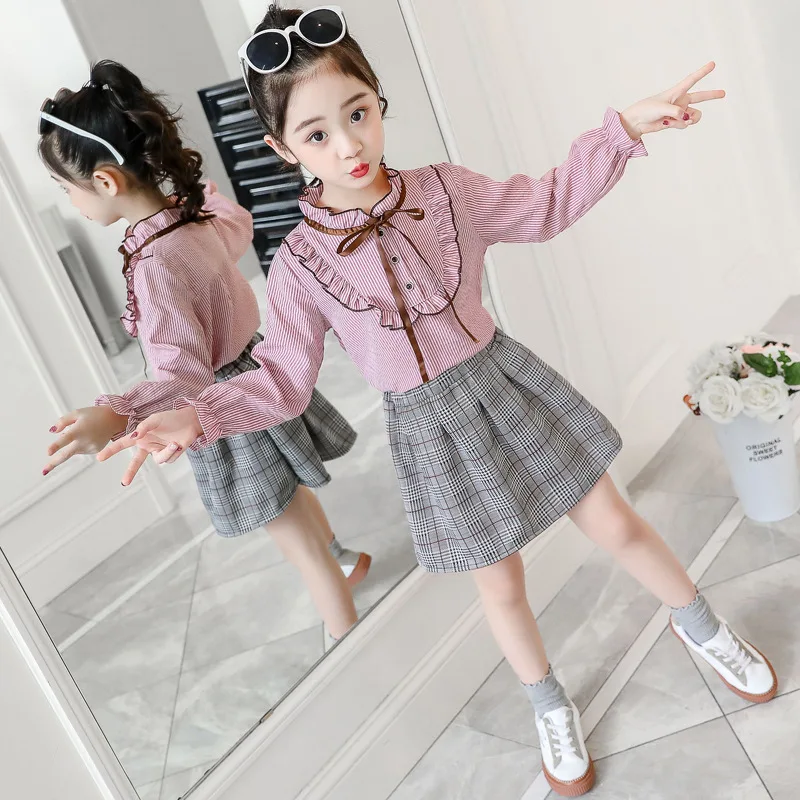 

Spring Clothing 2019 Girls Western Style Dress Outfit New Style Big Boy Mesh Dress Childrenswear Women's Fashionable Two-Piece S