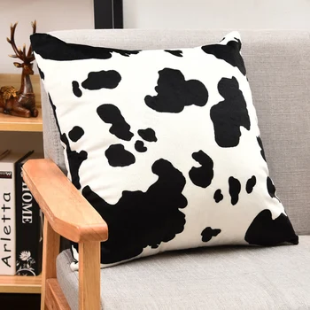 

1Pc Cow Pattern Pillow Case Decorative Short Plush Pillow Cover Cushion Cover Bedroom Decor