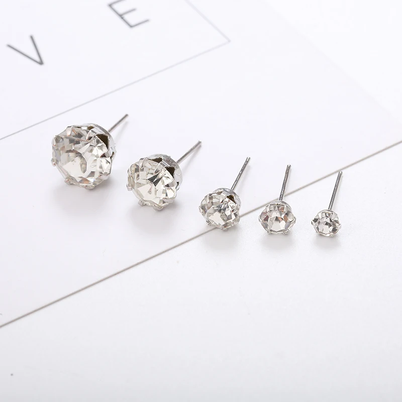 

GFLV 5PC Sterling Fashion Wind Trendy Earring Contracted Geometric Pendant Jewelry For Women Trendy Earring A053