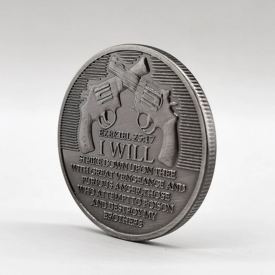 US Counter-terrorism Forces Antique Silver Plated Commemorative Coin  Punisher of Evil Two Gun Coins Collectibles - AliExpress