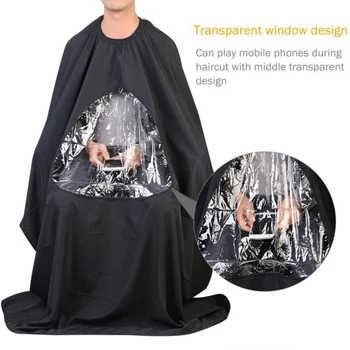 

Transparent Window Design Professional Salon Cape Polyester Baber Cape Haircut Apron Hair Cut Cape