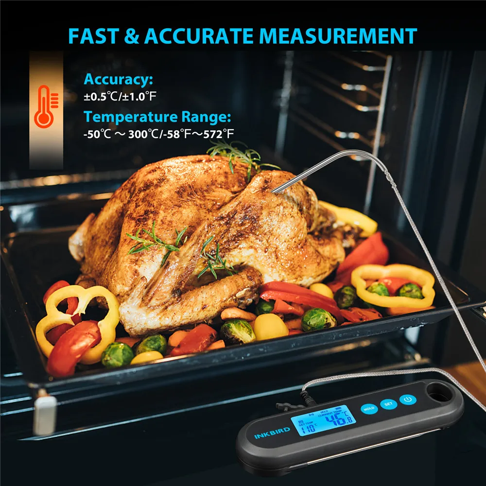 INKBIRD Bluetooth Instant Read Meat Thermometer with Two External Probes