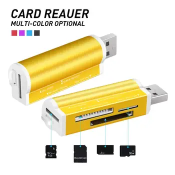 

4 in 1 Mini Portable USB TF/Micro-SD/MS/M2 Card Reader Adapter for Computer