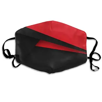 

Polyester Anti-dust Mouth Mask - Red Black Line Stripes Logo Washed Reusable Mouth-Muffle - Fashion Printed Face Masks for