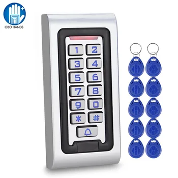 

Metal RFID 125KHz Access Control Keypad Standalone Access Controller +10pcs Keyfobs RFID Cards