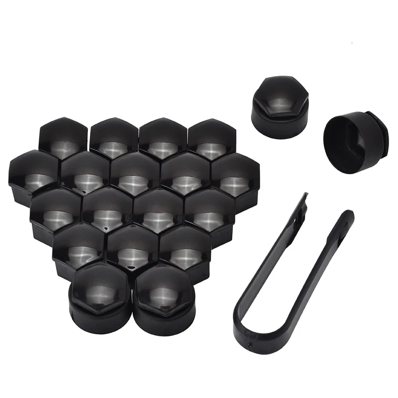 NS Modify 20pcs 17mm Car Tyre Wheel Hub Covers Wheel Nut Bolt Head Cover Cap Locking Caps For Audi A4 A5 A6 Q3 Q5