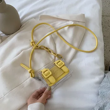 

2020 new summer transparent design jelly bag MINI bag Korean style fashion shoulder bag messenger bag