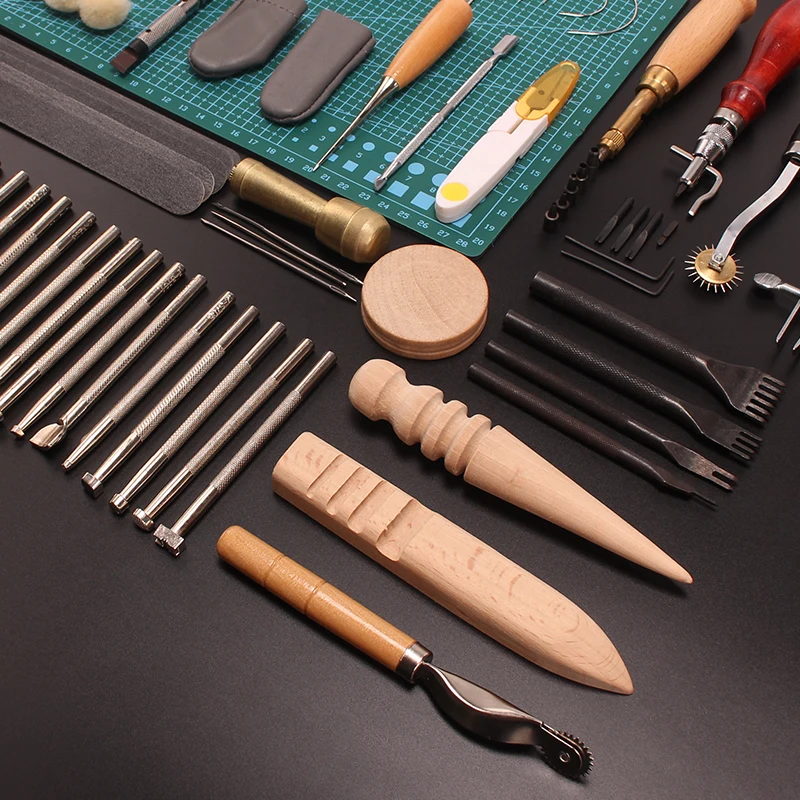 KRABALL Leather Working Tools and Supplies Tooling Kit Working Set for  Beginners DIY Sewing Craft Leathercraft Adults Gifts - AliExpress