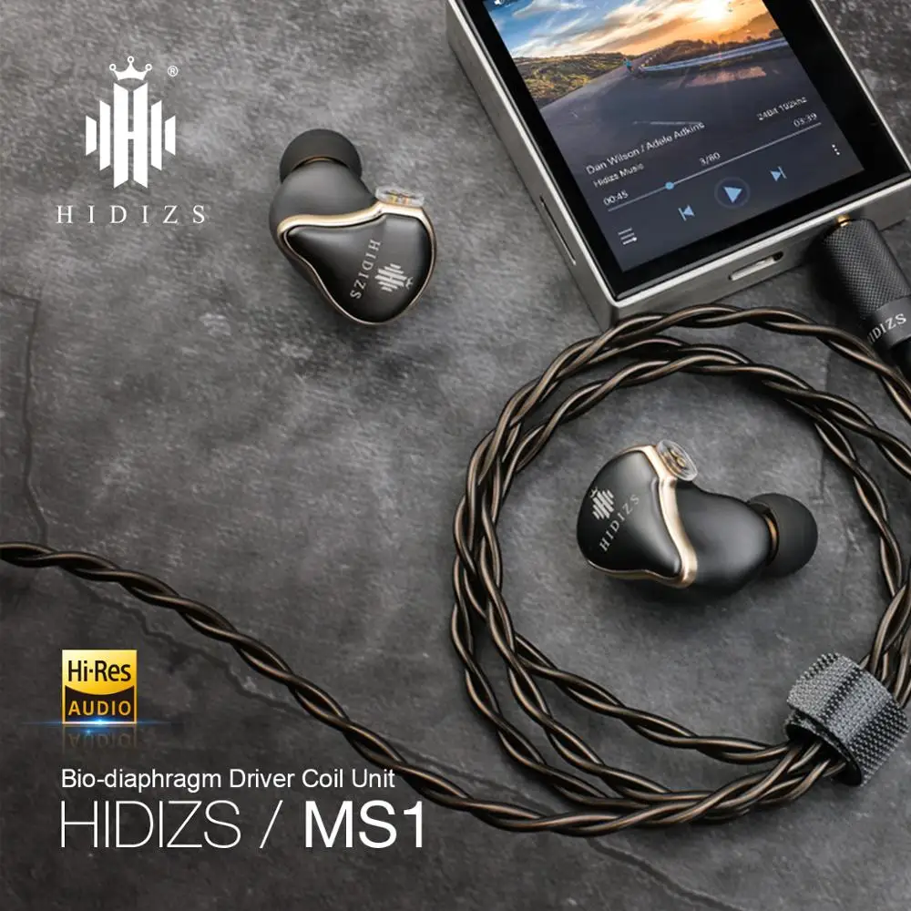 Hidizs Mermaid MS1 Monitor Headphones Wired Audiophile Dynamic Diaphragm Hi Fi IEM Earphones with Detachable Cable