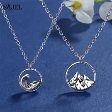 Smjel корейский стиль горная Пара Ожерелье s Винтаж океан Подвески ожерелье Eachother пара ювелирных изделий для мужчин и женщин Подарки