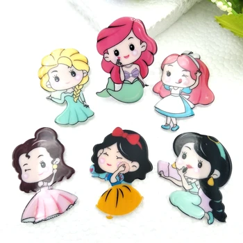 

10pcs New products Cute Princess acrylic series Flat back Miniature pattern applique DIY Wedding scrapbook craft