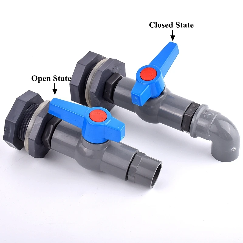 1Set 1/2" 3/4" 1" PVC Aquarium Fish Tank Connector Inlet Water Drain Pipe Joint Valve Irrigation Water Tank Bulkhead Fittings tank tap connector tank tap adapter plastic pipe connector water pipe connector pipe connector water pipe fitting irrigation pipe fitting plastic pipe fitting tank fitting connector