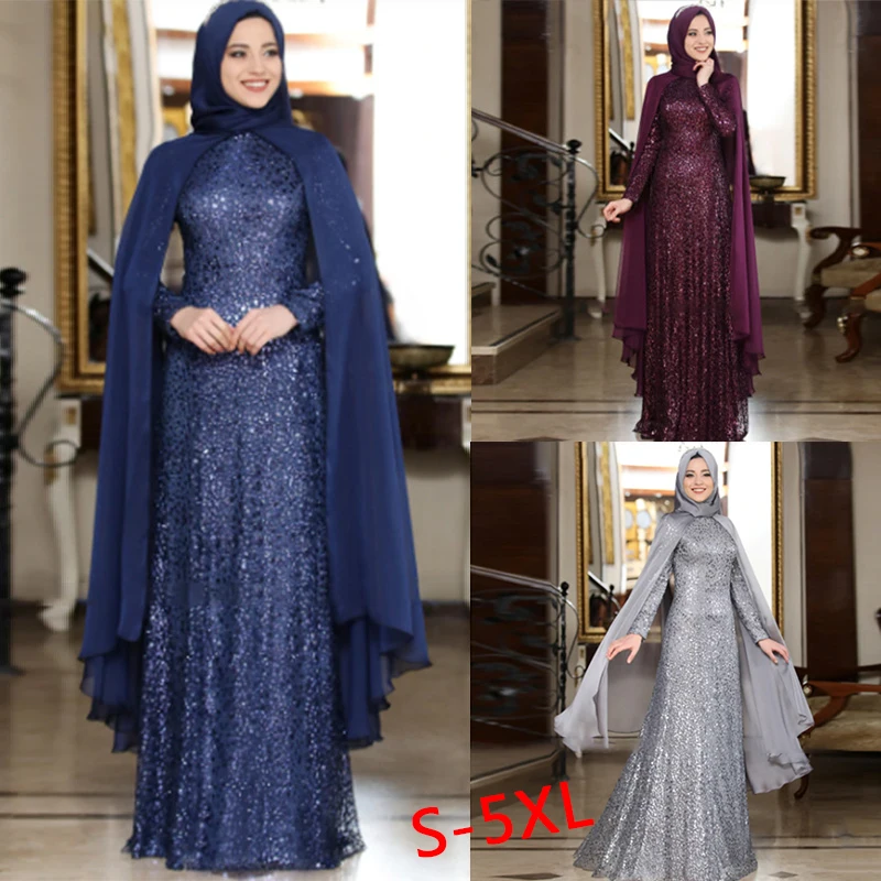 

Plus Size Dubai Kaftan Dress Muslim Abaya and Scarf Sets Women Arabic Turkey Islam Prayer Caftan Marocain Dresses Islamic