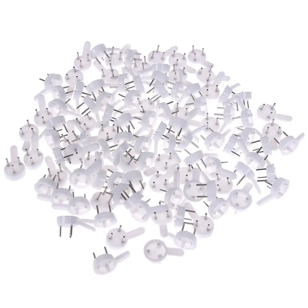 100pcs/set White Painting Photo Invisible Nail Plastic Hanging Hanger Home Decor Wall Hooks Mount Picture Frame Non-trace Nail