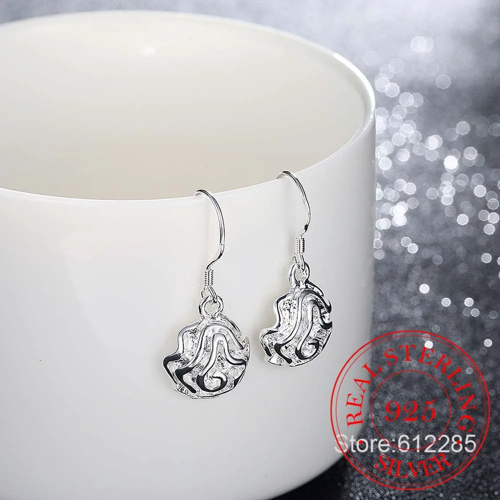 Серьги из настоящего серебра 925 пробы свадебные ювелирные аксессуары модные