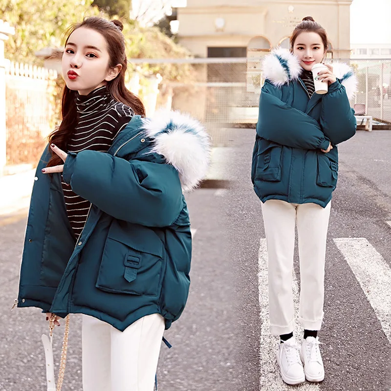 

Small Cotton Cotton-padded Clothes 2019 Winter New Style WOMEN'S Dress-Style Cotton Coat Thick Coat Short Puffy Versatile down C