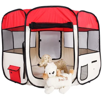 

36" Portable Folding Pet Tent Dog House Octagonal Cage For Cat Tent Playpen Puppy Kennel Fence Outdoor Big Dogs House