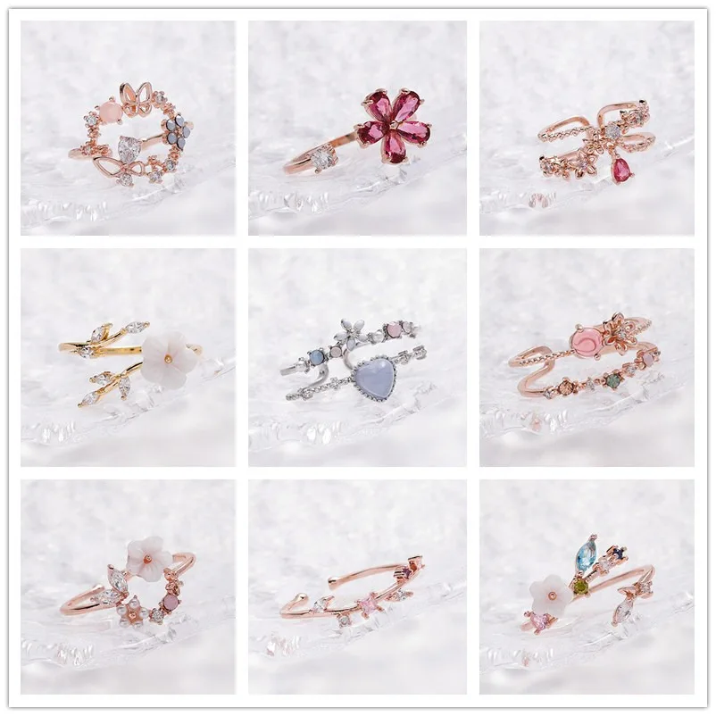 Adjustable Korean Fashion Ring Korean Fashion Crystal Rings 2023