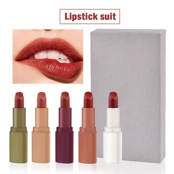 

Hot 5Pcs/Set Velvet Matte Lipsticks Long Lasting Waterproof Lip Makeup Beauty Tools Lipgloss Women Girl Ladies Make Up t6