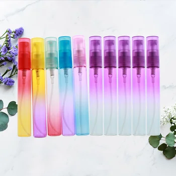 

10pcs 8ml Makeup Containers Empty Rainbow Spray Bottle Cream Storage Holder Gradient Glass Travel Bottle for Lady (Mixed Color)