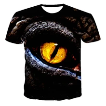 Camiseta con estampado de verano 3D para hombre, ropa divertida de dinosaurio para niños, camiseta de moda de ocio de dibujos animados para niños