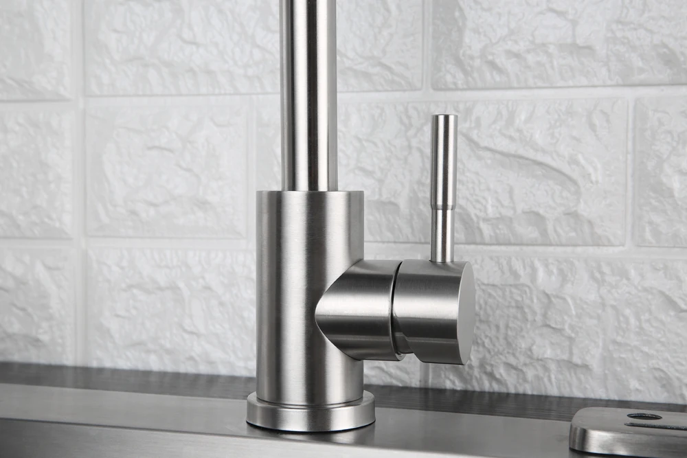 360 Degree Cold and Hot Kitchen Tap Single Hole Water Tap SUS304 Stainless Steel Kitchen Faucets