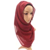 Musulman en mousseline de soie Hijab femmes bulle en mousseline de soie écharpe pour femmes dames voile musulman Islam couleur unie malaisie Musulman Wrap foulards