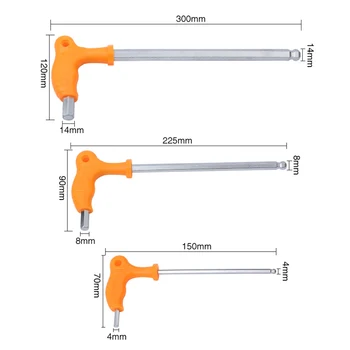 

Universal Wrench Key Hex Allen Spanner Set Hand ToolsT Type Non-slip Handle Ball End 2.5mm 4mm 12mm 14mm Hex Key Wrench Spanner
