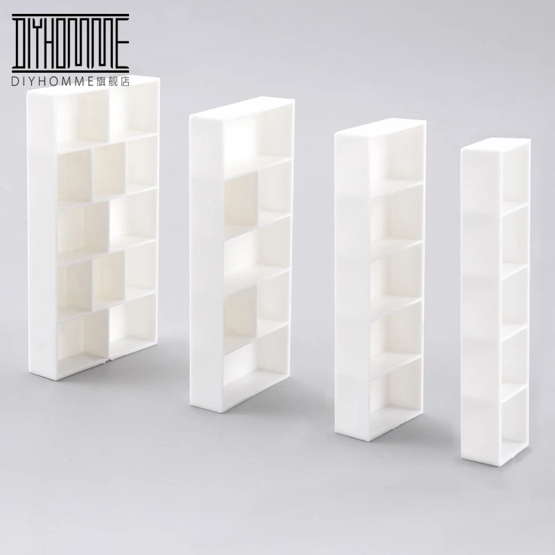 

5pcs Dollhouse mini white Furniture Miniature Doll accessories Plastic Book Shelf
