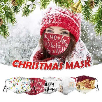

5pcs Christmas Reuseable Masks Mouth Cover FaceMasks Face Mask Washable Protective Mouth-muffle mascarillas Cloth mondmaskers