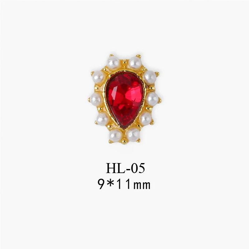 HL-05 20 шт./упак. дизайн ногтей декоративный стеклянный драгоценный камень серия горный хрусталь сплав Ретро эффект DIY Шарм аксессуары для ногтей - Цвет: HL-05