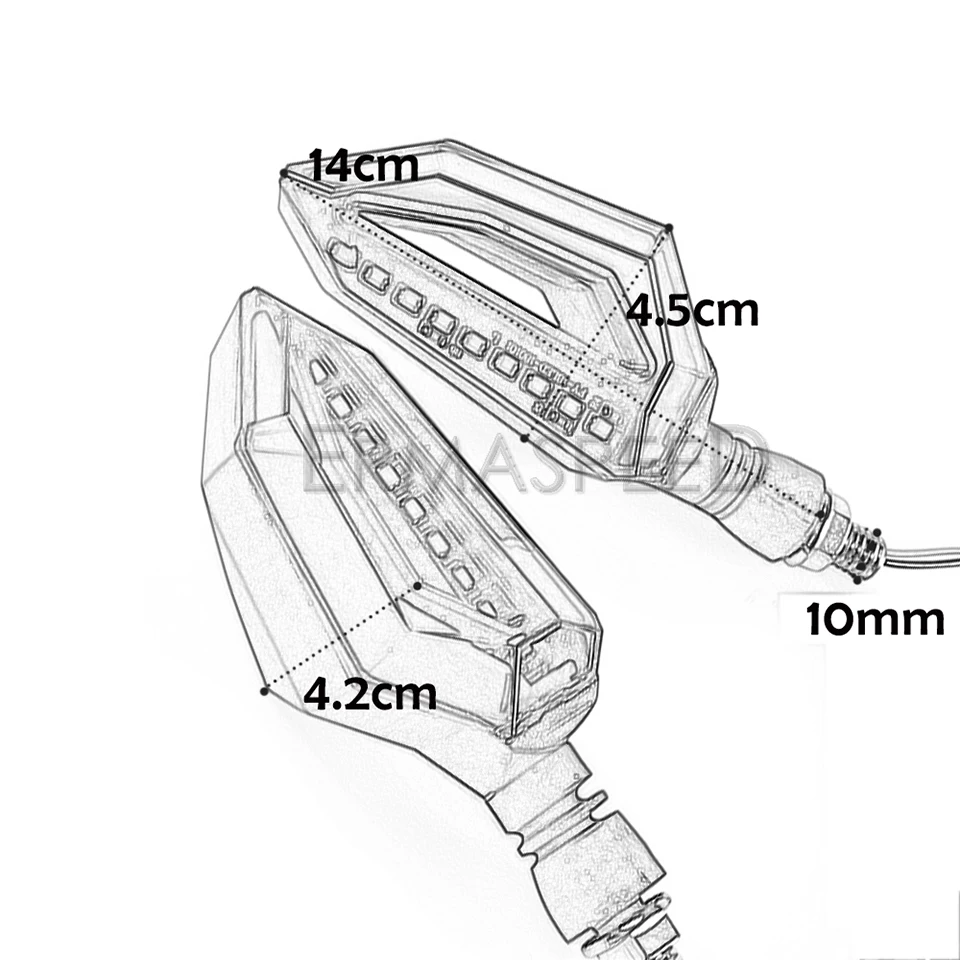 Flexibele Motorcycle Led Knipperlichten Voor Achter Indicatoren 12V Universal Amber Rode Lichten Voor Motor Off Road Scooter