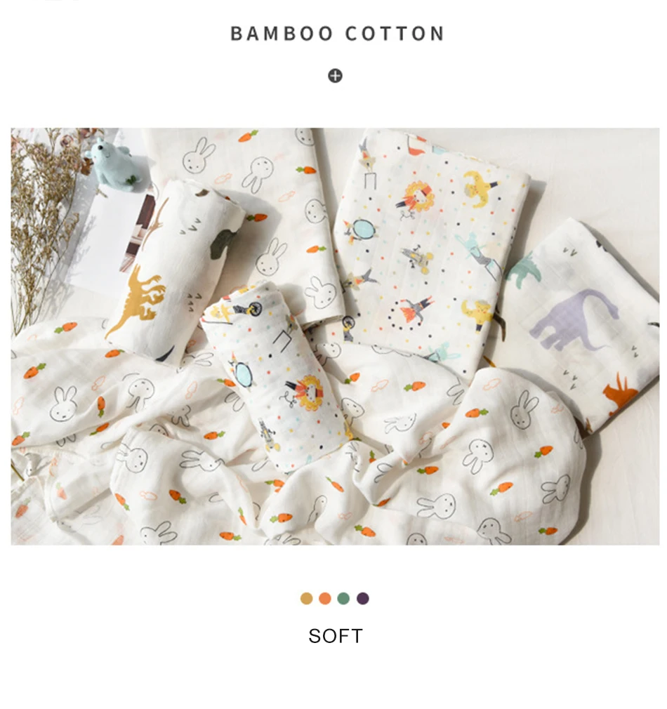 70% бамбук муслин квадратов детские одеяла для новорожденных хлопковая муслиновая пеленка для многоцелевого использования Большой пеленки для новорожденных 2 слоя одеяла