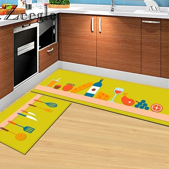 

Zeegle Floor Mats for Kitchen Bathroom Mats Doormats Anti-slip Cooking Utensils Printed Rugs Hallway Mat Bedroom Carpets