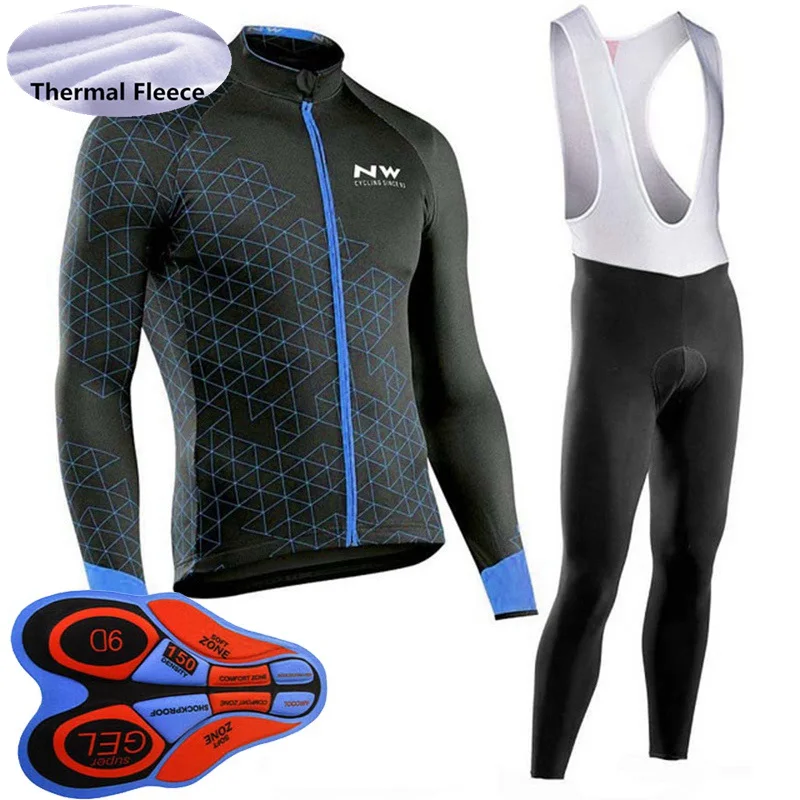 Ropa ciclismo зимняя велосипедная одежда с длинными рукавами теплая флисовая велосипедная форма для мужчин профессиональная команда теплые велосипедные Джерси комбинезон Y092408 - Цвет: 14