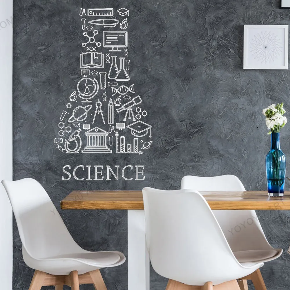 Science Education Wall Decal Vinyl Wall Sticker School Home Office Art Design Murals Classroom non-toxi Material PVC rb726