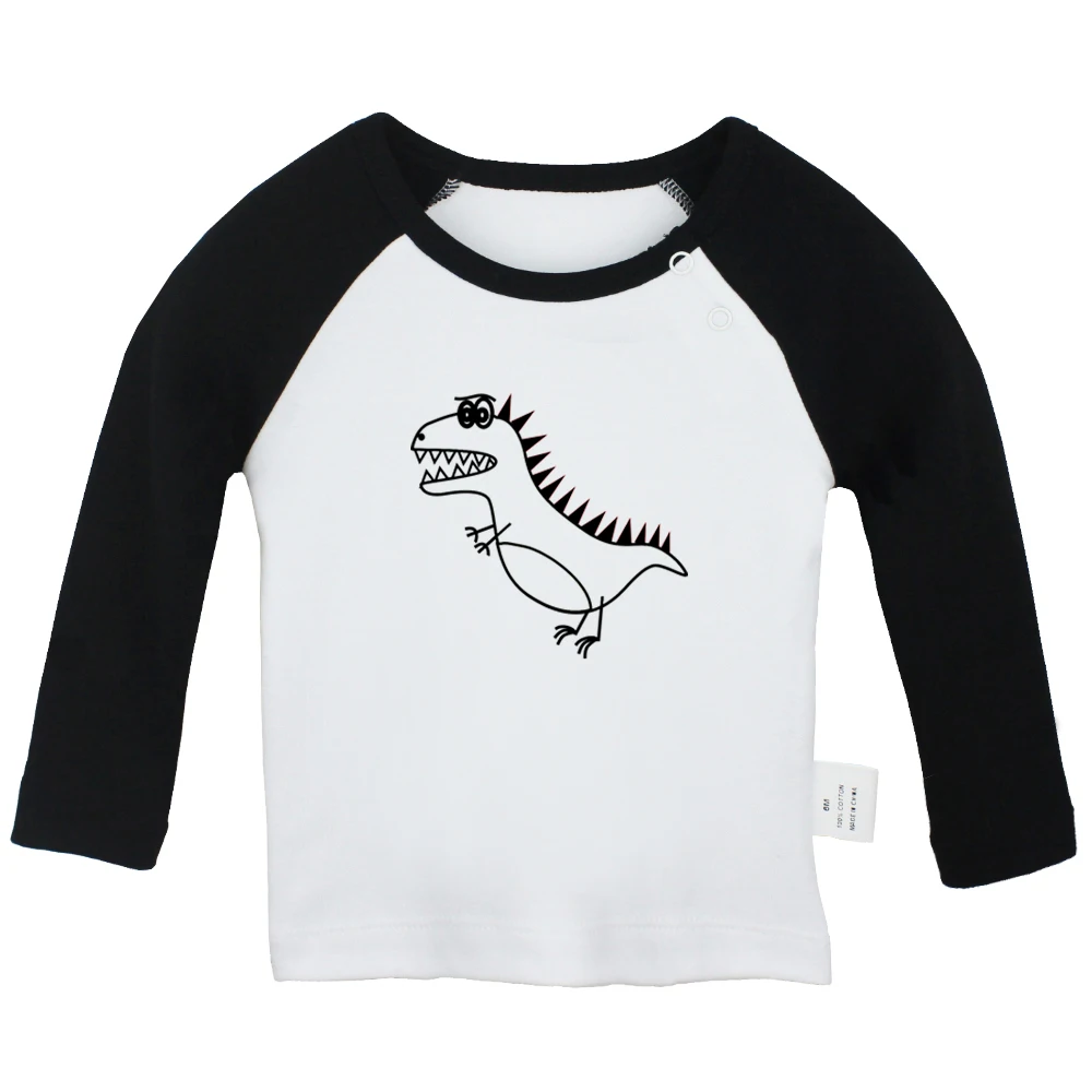 JcBabyYCB3087C Милая футболка с динозавром из мультфильма «T-Rex», Модный популярный дизайн, футболки для новорожденных, футболки с длинными рукавами для малышей - Цвет: JcBabyYCB3087C