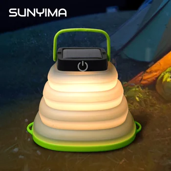 

SUNYIMA LED Solar Powered Portable Lantern Waterproof Camping Light foldding Tent Light Emergency Hanging Flashlight