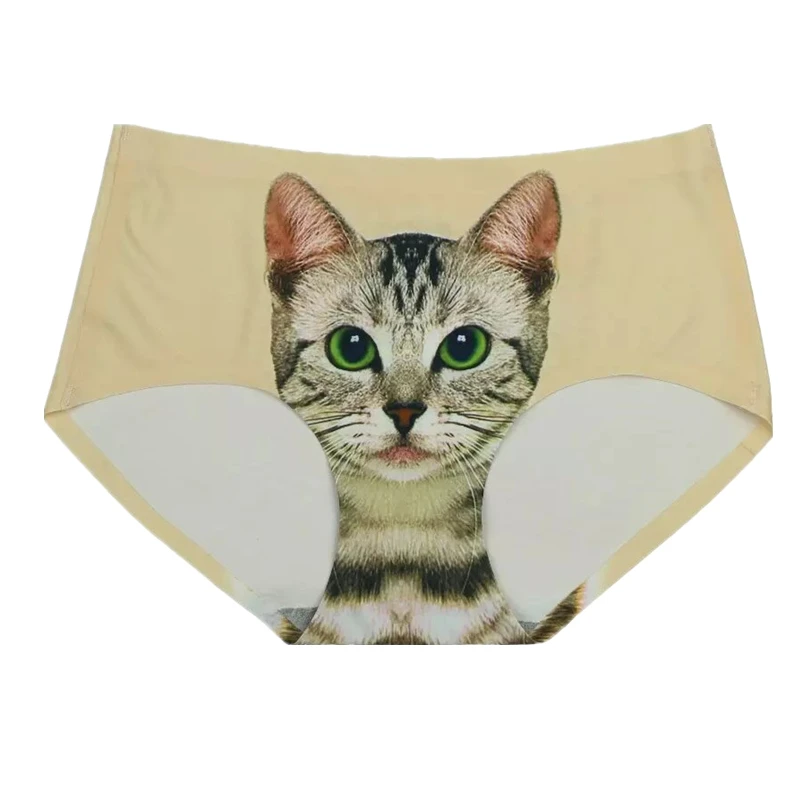 Black Pussycat Panties Cat Underwear Panties with 3D Cat Face Seamless  Briefs for Women British Pop TomCat Panty