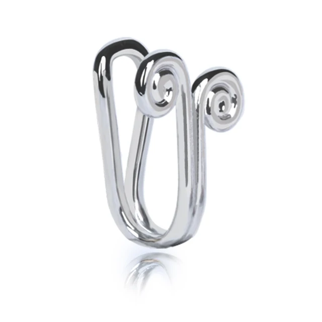 Fake Nose Piercing Ring Nose Cuff And Stud Jewelry Cooper Curve Shape Nose Clip Non Piercing Nose Ring Clip Ear Clip 2-silver