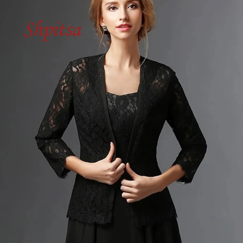 Black Long Sleeve Lace Bridal Wedding 