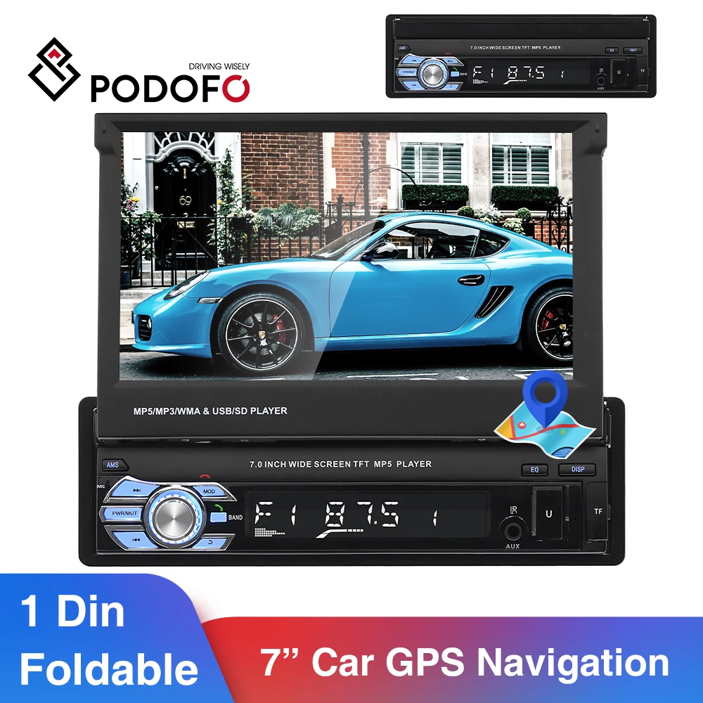 Автомобильный мультимедийный плеер Podofo 1 DIN 7 ''аудио универсальное зеркало