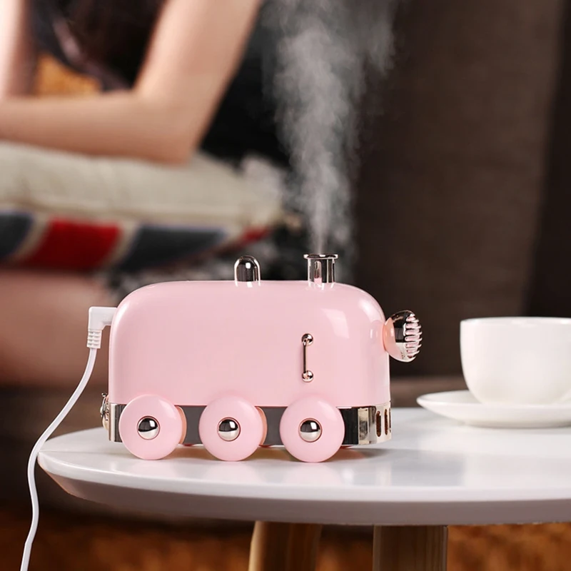 

REMAX 300Ml Ultrasonic Air Humidifier USB Nebulizer Cold Fog with LED7 Color Night Light Boot with Train Whistle Music, Automati