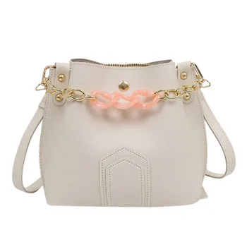 

Maison Fabre Bag Messenger Bag Women Girls Student Simple Chian Handbag Bucket Phone Bag Messenger Bag Solid Shoulder Bag