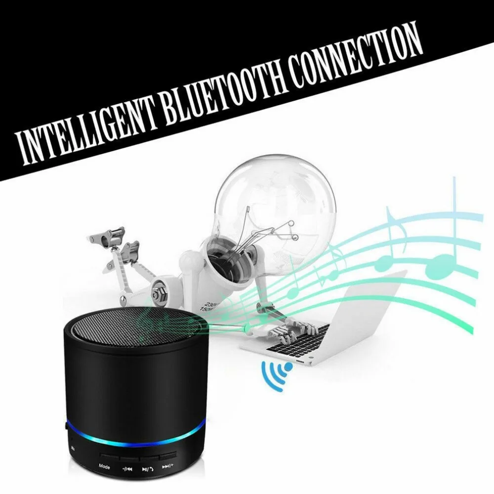 Металлический супер мини беспроводной Bluetooth динамик портативный маленький карманный с микрофоном светодиодный динамик с тяжелыми басами